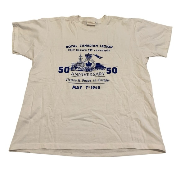 Penmans Other - VINTAGE Royal Canadian Legion 50th Anniversary VE Day T-Shirt Large